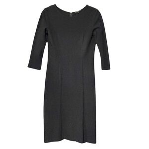 Theory Classic Black Sheath Dress 3/4 Sleeve Little Black Dress Size 0